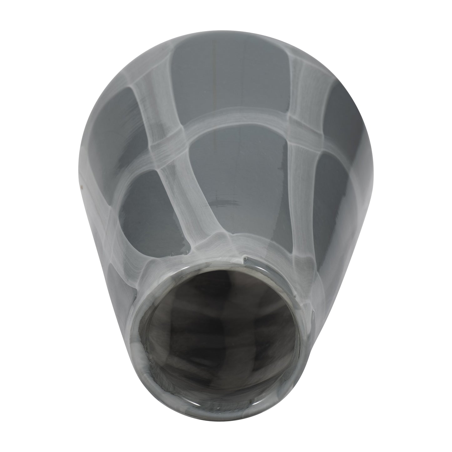 EV19697-02  15" KATRINA GRAY SWIRL MEDIUM GLASS VASE( Sagebrook Home  )