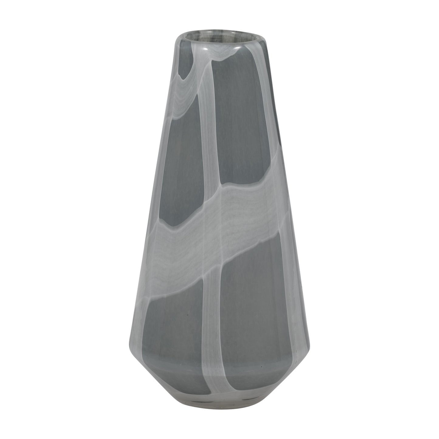 EV19697-03  7" VICTORIA SMALL GRAY GLASS VASE( Sagebrook Home  )