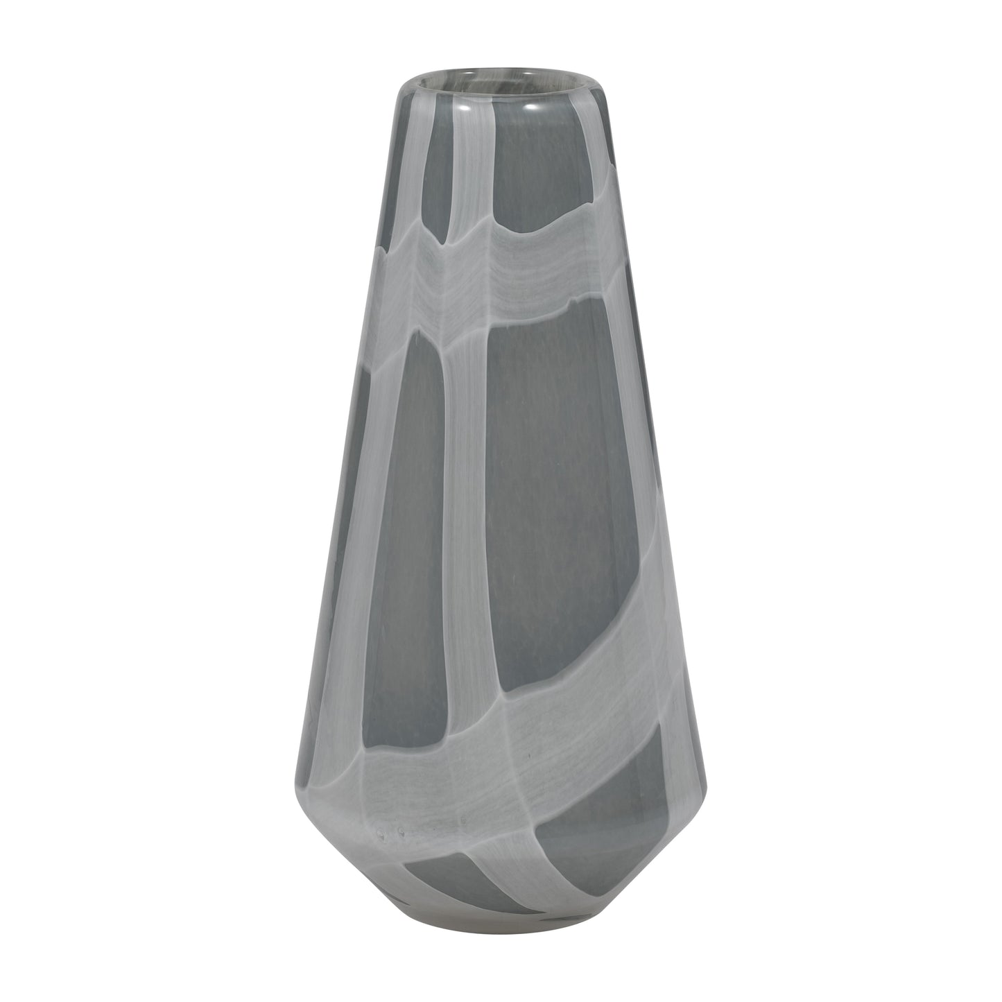 EV19697-03  7" VICTORIA SMALL GRAY GLASS VASE( Sagebrook Home  )