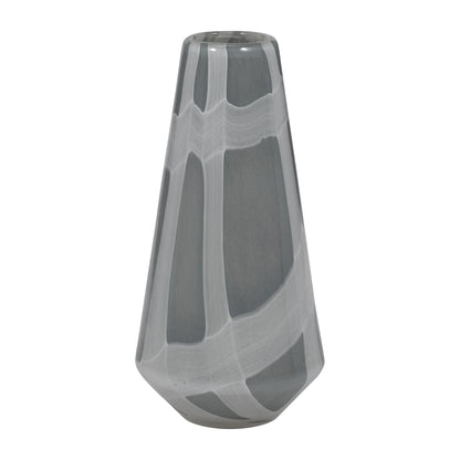 EV19697-03  7" VICTORIA SMALL GRAY GLASS VASE( Sagebrook Home  )