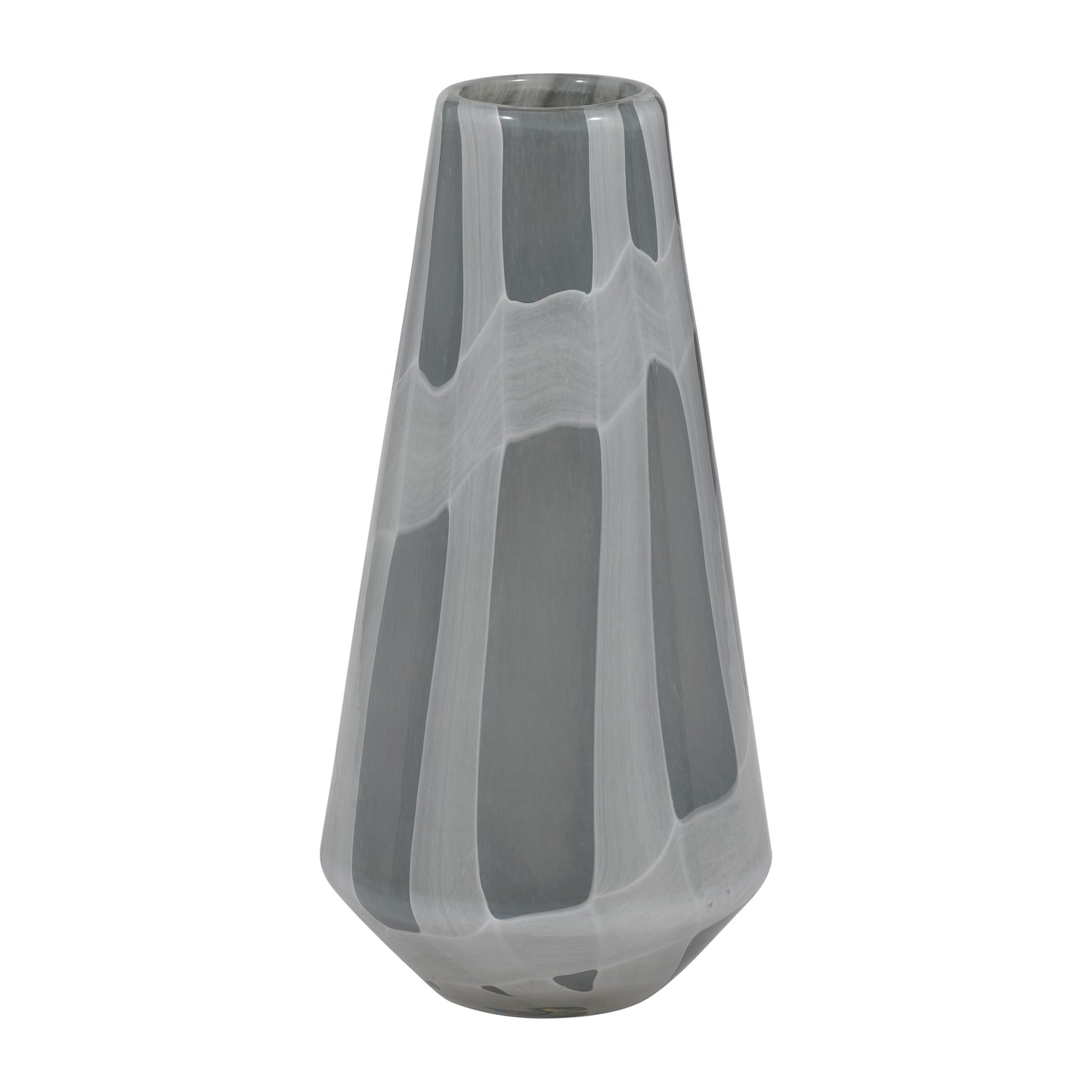 EV19697-03  7" VICTORIA SMALL GRAY GLASS VASE( Sagebrook Home  )