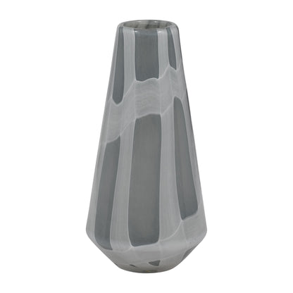 EV19697-03  7" VICTORIA SMALL GRAY GLASS VASE( Sagebrook Home  )