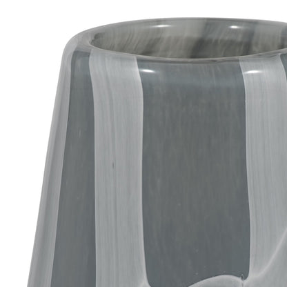 EV19697-03  7" VICTORIA SMALL GRAY GLASS VASE( Sagebrook Home  )