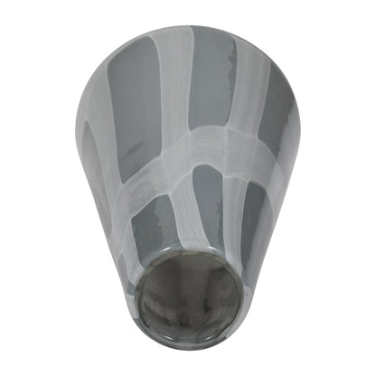 EV19697-03  7" VICTORIA SMALL GRAY GLASS VASE( Sagebrook Home  )