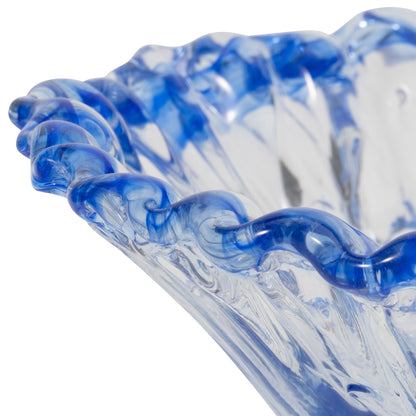 EV19699-01  8" AMALDA SMALL BLUE GLASS VASE( Sagebrook Home  )