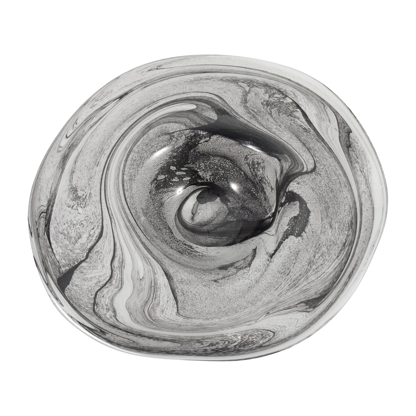 EV19701  20" ABIGAIL LARGE BLUE SWIRL GLASS VASE( Sagebrook Home  )