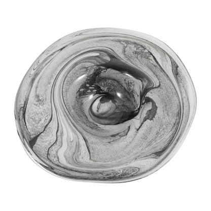 EV19701  20" ABIGAIL LARGE BLUE SWIRL GLASS VASE( Sagebrook Home  )