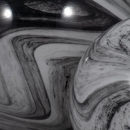 EV19702-01  S/2 CERAMIC 6/8" FOOTED PLANTER W/ SPOTS, WHITE( Sagebrook Home  )