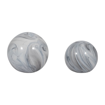 EV19702-03  6" LIAM WHITE MARBLE KNOTS( Sagebrook Home  )