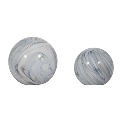 EV19702-03  6" LIAM WHITE MARBLE KNOTS( Sagebrook Home  )