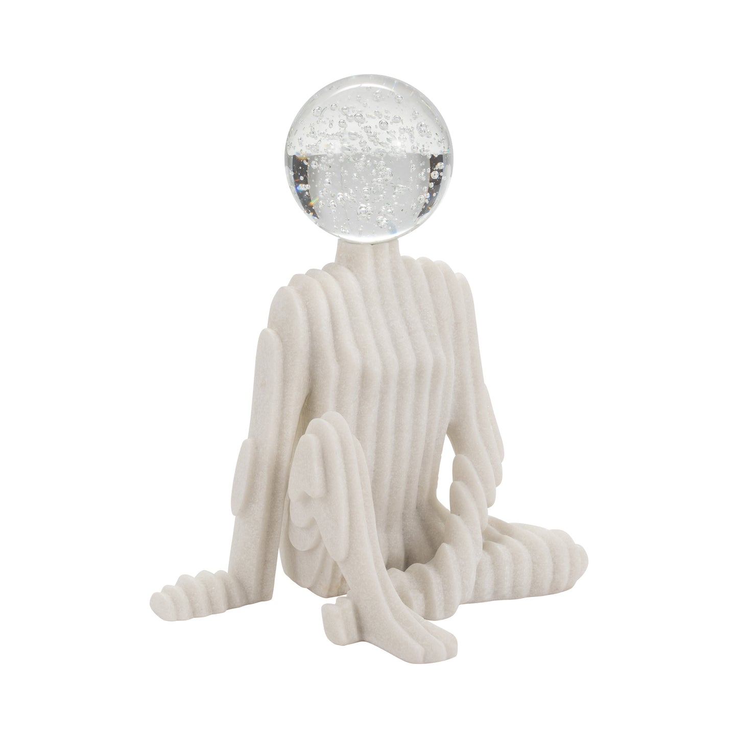 EV19752  18" MEIRA LEAF TOPPER GLASS BOTTLE( Sagebrook Home  )