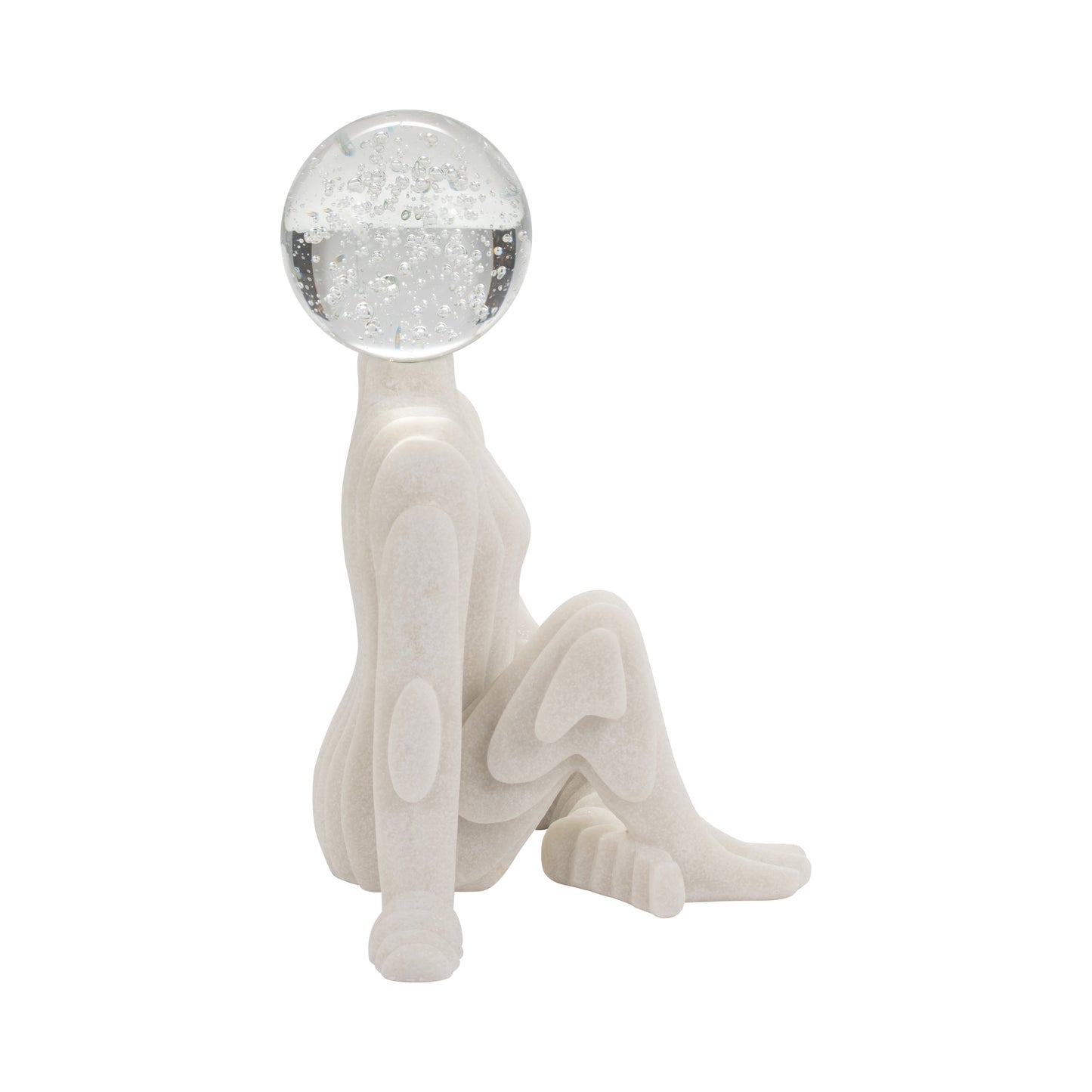 EV19752  18" MEIRA LEAF TOPPER GLASS BOTTLE( Sagebrook Home  )