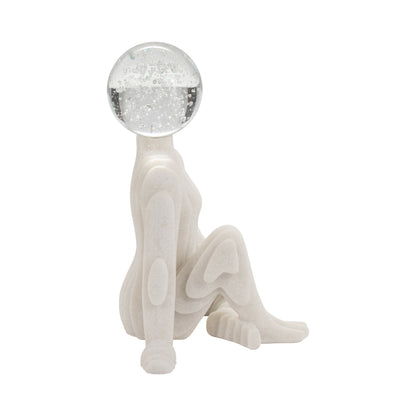 EV19752  18" MEIRA LEAF TOPPER GLASS BOTTLE( Sagebrook Home  )