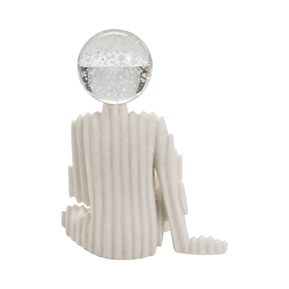 EV19752  18" MEIRA LEAF TOPPER GLASS BOTTLE( Sagebrook Home  )