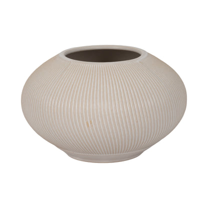 EV19811  9" BELLO 3D PRINTED VASE, IVORY/BEIGE( Sagebrook Home  )