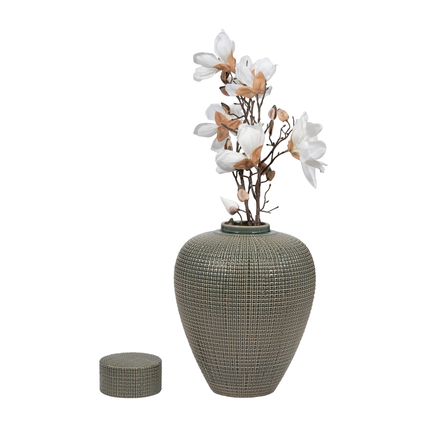 EV19845-01  DOL, 10" OPEN CUT VASE, NAVY( Sagebrook Home  )