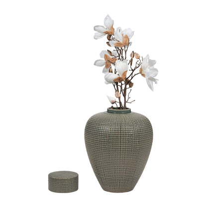 EV19845-01  DOL, 10" OPEN CUT VASE, NAVY( Sagebrook Home  )