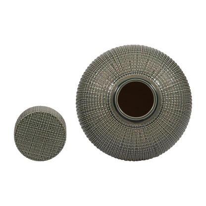 EV19845-01  DOL, 10" OPEN CUT VASE, NAVY( Sagebrook Home  )