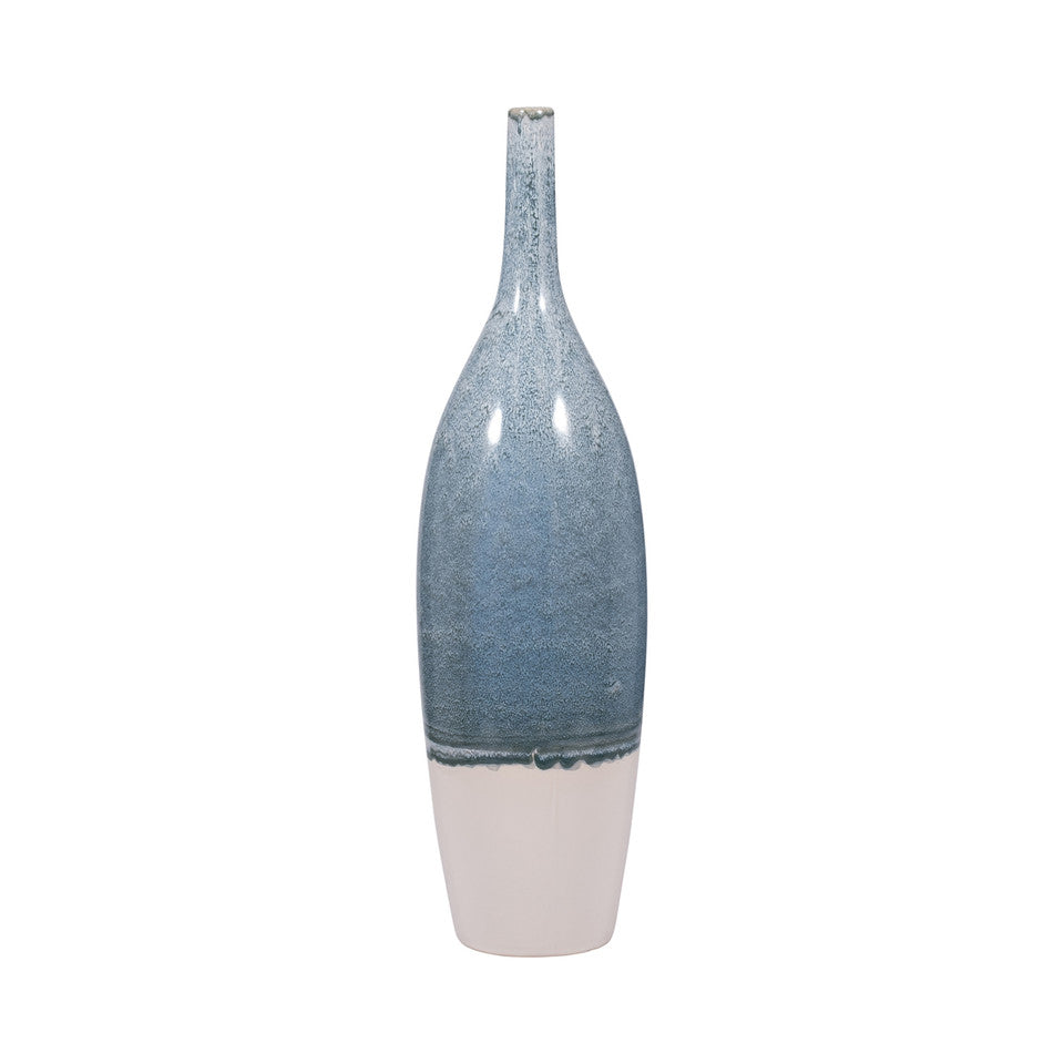 مزهرية EV20054-02 ثنائية اللون، ارتفاع 31 بوصة، لون أزرق داكن (Sagebrook Home)