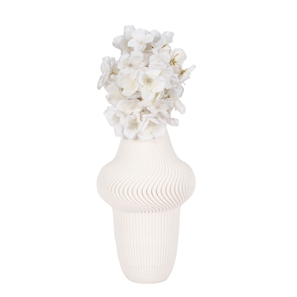 EV20069-02  14" BELLO 3D PRINTED VASE, IVORY/BEIGE( Sagebrook Home  )