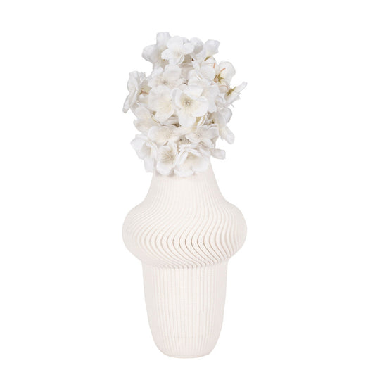 EV20069-02  14" BELLO 3D PRINTED VASE, IVORY/BEIGE( Sagebrook Home  )
