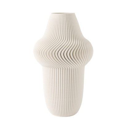 EV20069-02  14" BELLO 3D PRINTED VASE, IVORY/BEIGE( Sagebrook Home  )