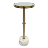 SIIDE TABLE MARBLE AND ALUMINUM 10X10X24