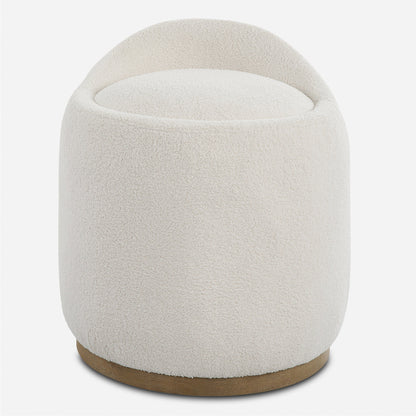 Uttermost Swirl Swivel Sheepskin Ottoman