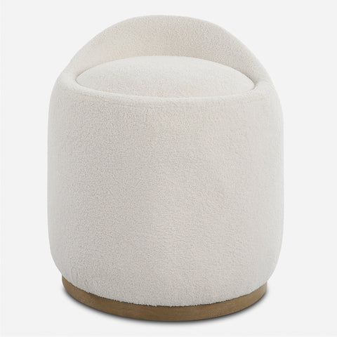 Uttermost Swirl Swivel Sheepskin Ottoman