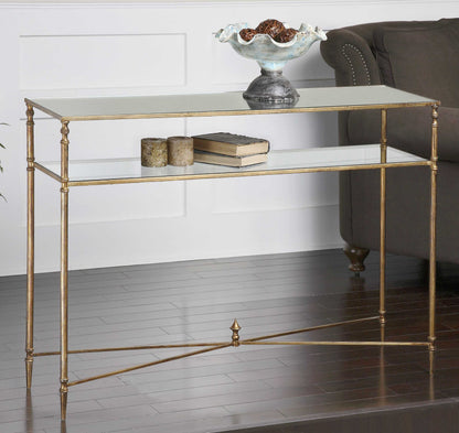 24278-C-UTT |Henzler 114 W x 83 H x 35 D Rectangle Console Table with Mirror Top
