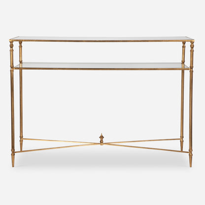 24278-C-UTT |Henzler 114 W x 83 H x 35 D Rectangle Console Table with Mirror Top