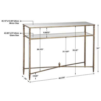 24278-C-UTT |Henzler 114 W x 83 H x 35 D Rectangle Console Table with Mirror Top