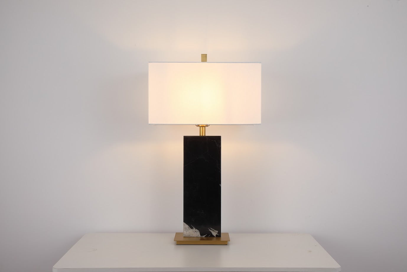 Nero Black Marble Table Lamp Luma Stone Collection