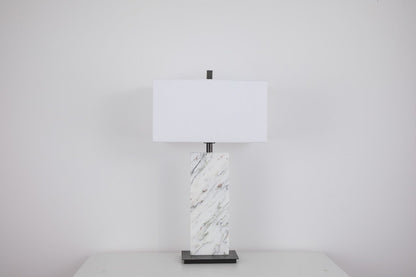 Marbled Linen Table Lamp Luma Stone Collection