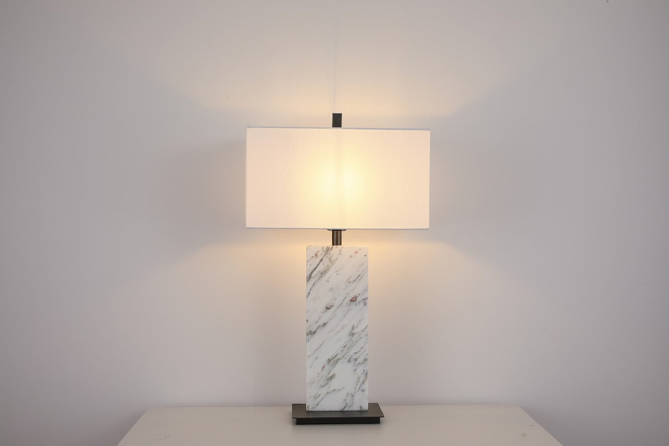 Marbled Linen Table Lamp Luma Stone Collection