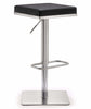 Bari Black Stainless Steel Adjustable Barstool