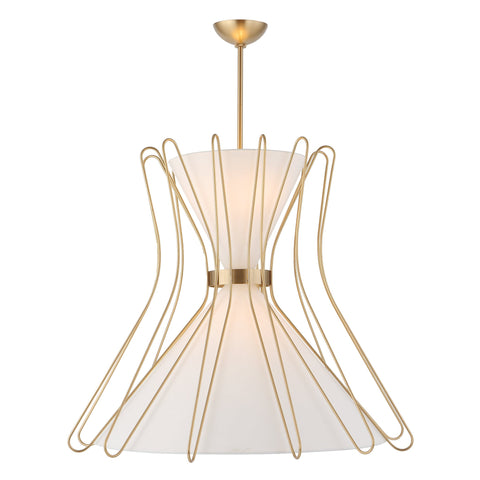 R21578-utt | BOOMERANG, 4 LT PENDANT - BRASS GRANDE