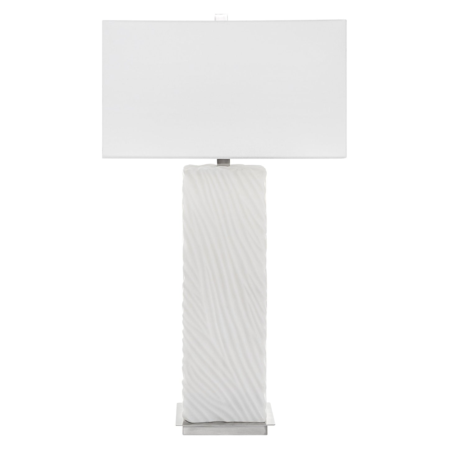 Uttermost Pillar White Marble Table Lamp