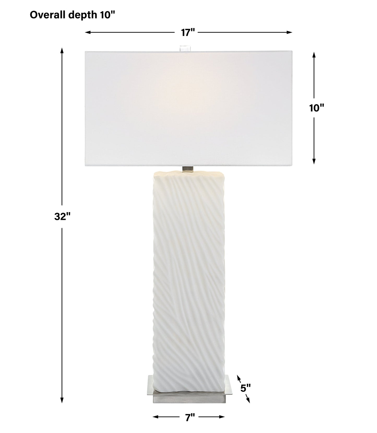 Uttermost Pillar White Marble Table Lamp