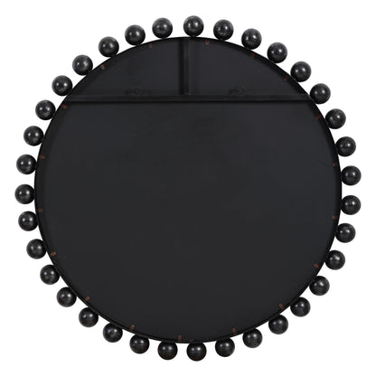 Cyra Black Round Mirror