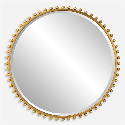 Taza Round Mirror, Gold