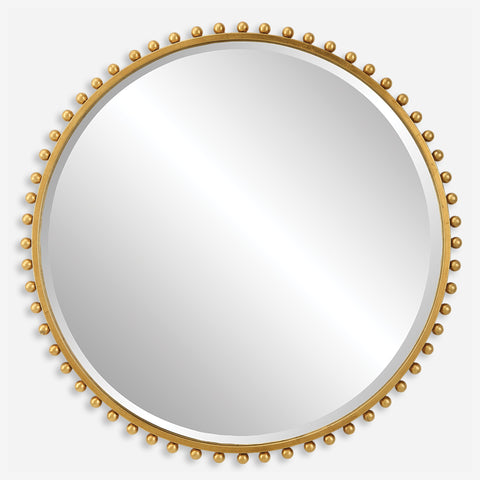 Taza Round Mirror, Gold