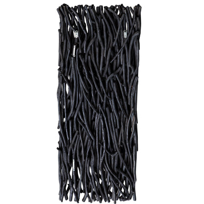 Gathered Teak Wood Wall Decor, Black