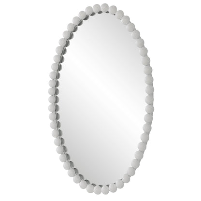 Serna Oval Mirror, White
