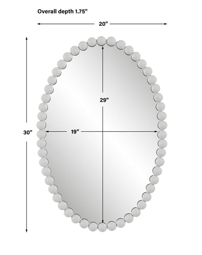 Serna Oval Mirror, White
