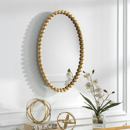 Serna Oval Mirror, Gold