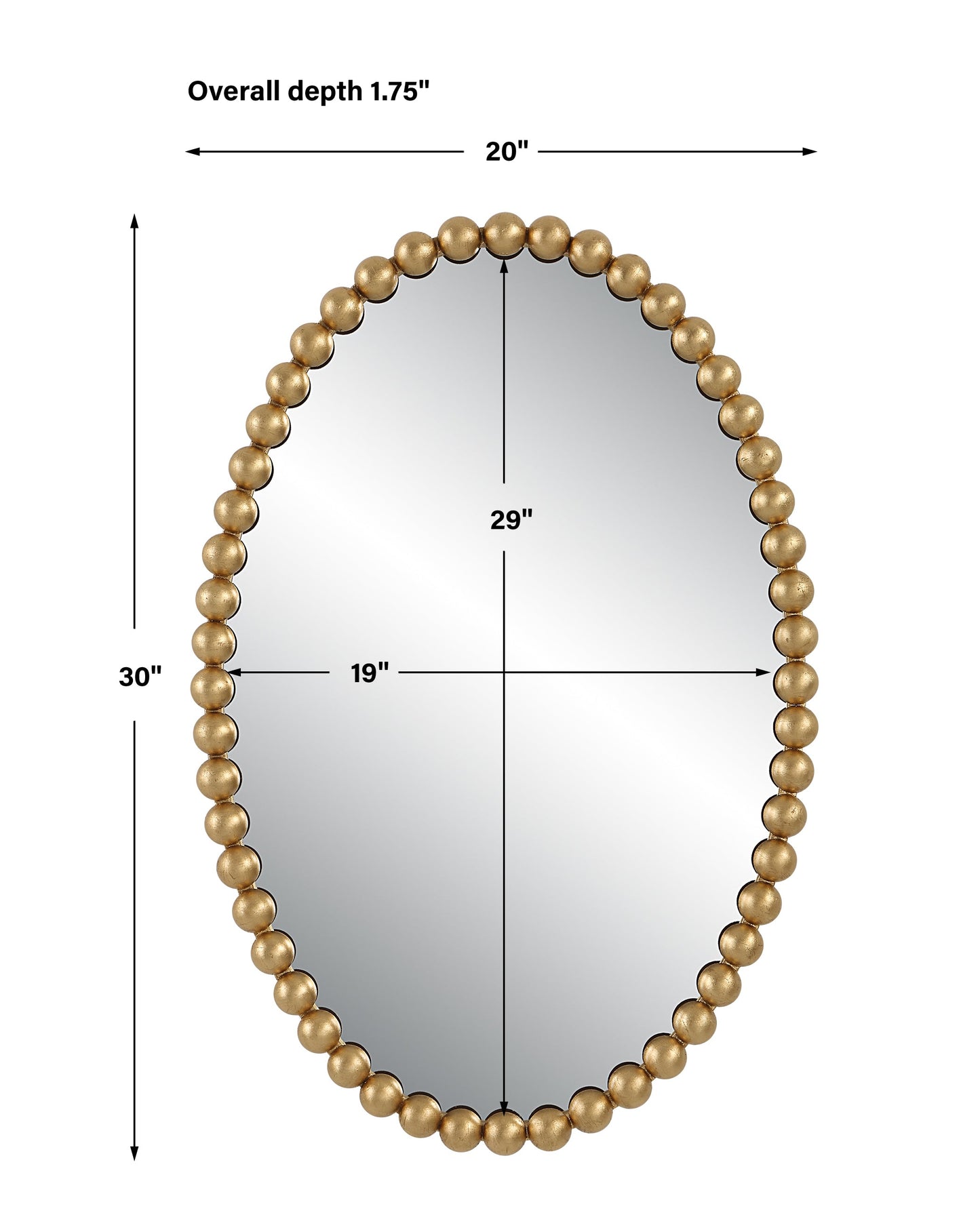 Serna Oval Mirror, Gold
