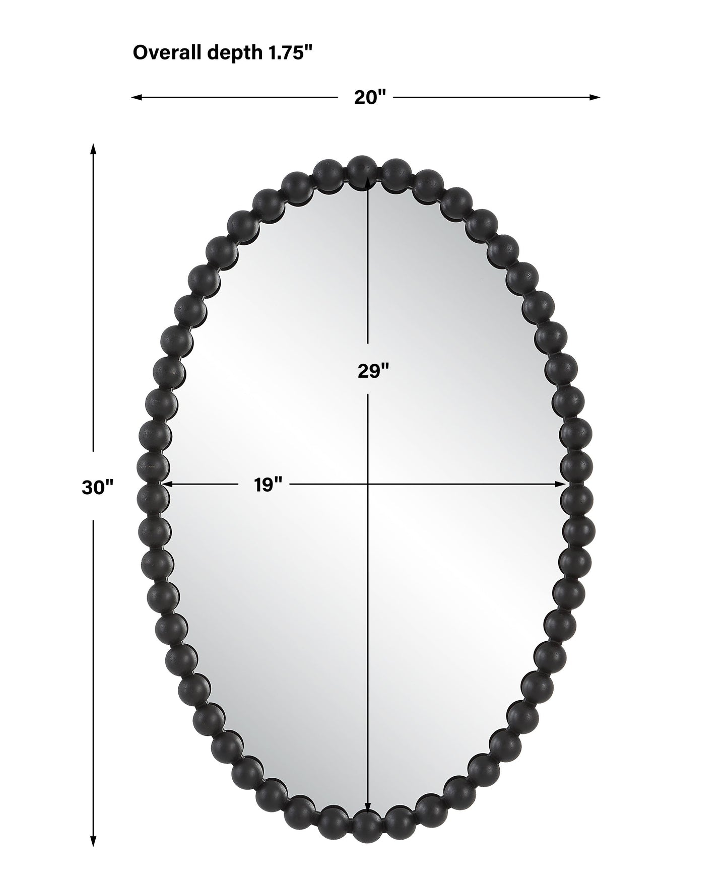 Serna Oval Mirror, Black