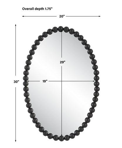 Serna Oval Mirror, Black