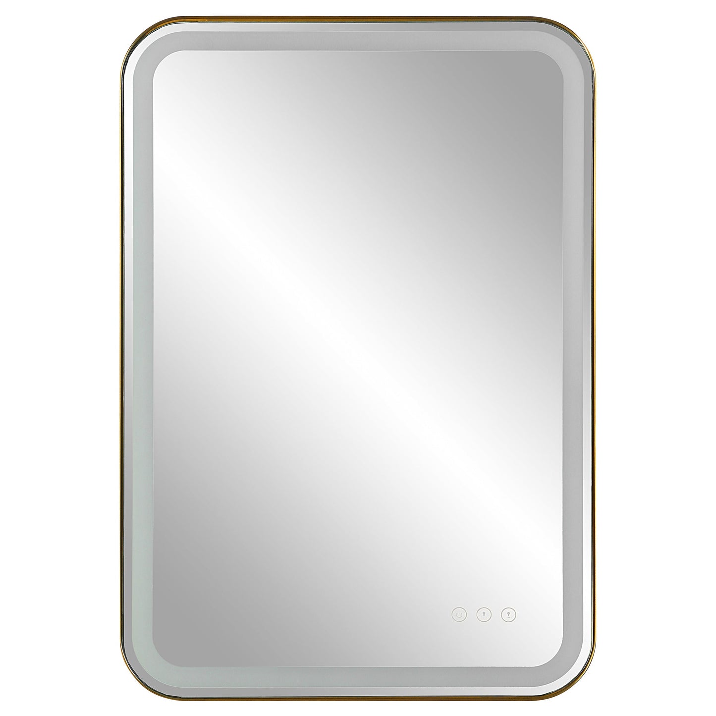 Crofton Lighted Vanity Mirror, Brass